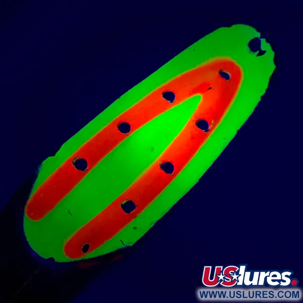 Vintage Rustowicz Charger №3 UV, 2/5oz Yellow / Red / Nickel UV fishing spoon #5513