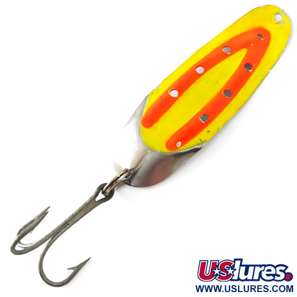 Vintage  Rustowicz Charger №3 UV, 2/5oz Yellow / Red / Nickel UV fishing spoon #5513