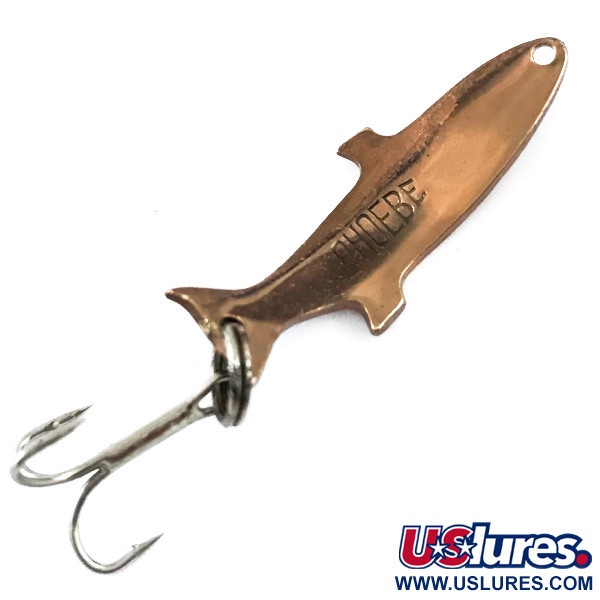 Vintage  Acme Phoebe, 3/32oz Copper (Gloss and Matte Stripe) fishing spoon #5525