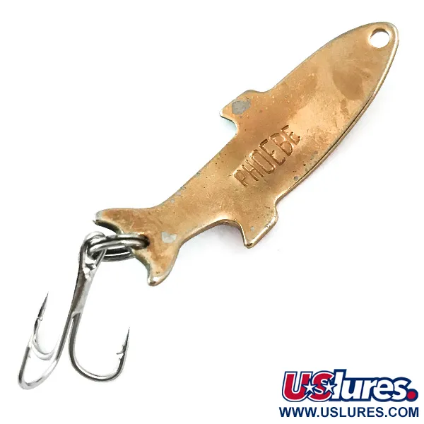 Vintage Acme Phoebe, 1/8oz Golden Fire Tiger fishing spoon #5526