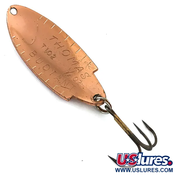 Vintage   Thomas Buoyant, 1/4oz Copper fishing spoon #5546
