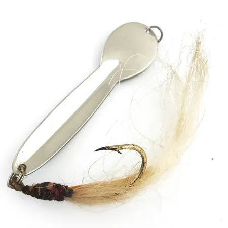 Vintage Glen Evans Loco 5, 1oz Hammered Nickel / Blue fishing spoon #5549