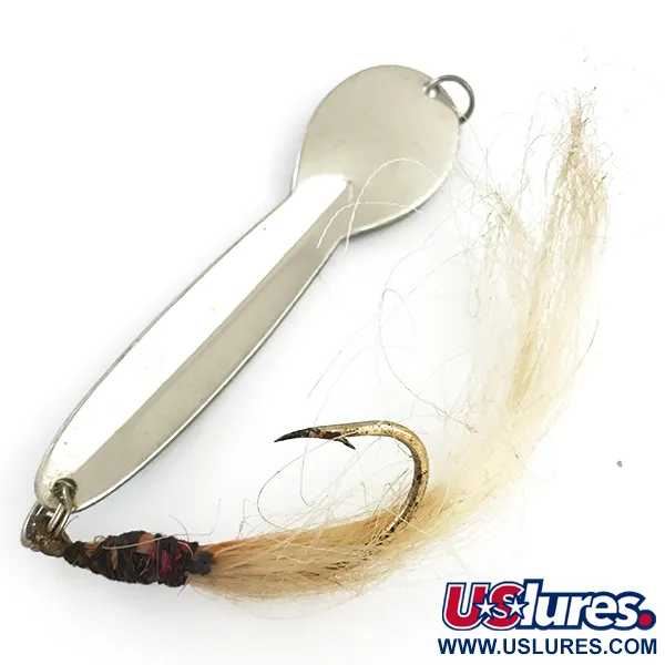 Vintage   Glen Evans Loco 5, 1oz Hammered Nickel / Blue fishing spoon #5549