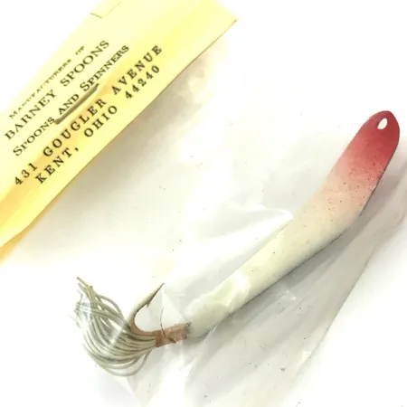 Weedless Barney Spoon, 1/4oz Red / White fishing spoon #5551