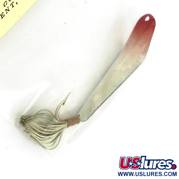  Barney Fish Lure  Weedless Barney Spoon, 1/4oz Red / White fishing spoon #5551