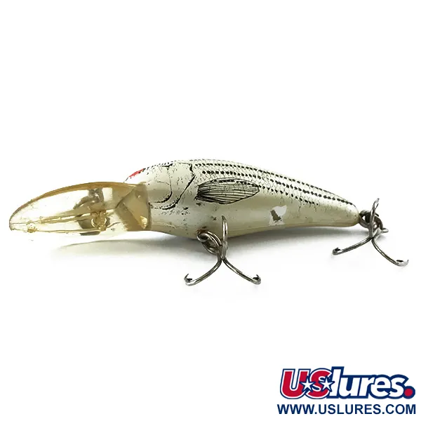 Vintage   Bomber model 7A baby striper, 1/2oz Black / White fishing lure #5556