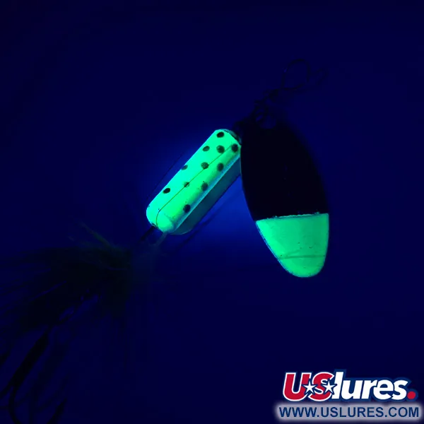 Vintage Silverlake, 1/8oz Gold / Fluorescent Green  spinning lure #5557