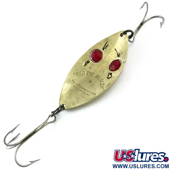 Vintage  Hofschneider Red Eye Wiggler, 1oz Gold / Red fishing spoon #5565