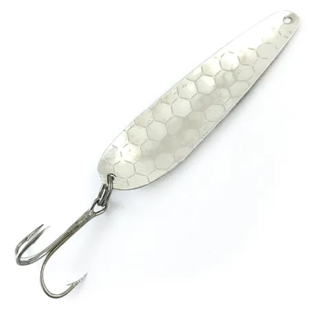 Vintage Len Thompson Northern King 28 UV, 1/2oz Silver / Yellow / Green UV fishing spoon #5568