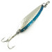 Vintage  Luhr Jensen Krocodile Die #4, 1/2oz Hammered Nickel / Blue fishing spoon #5579