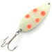 Vintage  Seneca Little Cleo (Hula Girl) Glow, 3/4oz White / Red / Nickel fishing spoon #5582