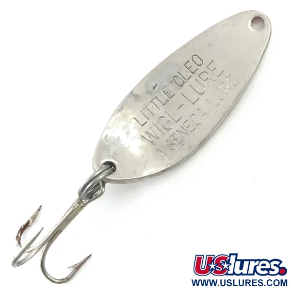 Vintage Seneca Little Cleo, 1/4oz Nickel / Orange fishing spoon #5583