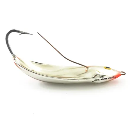 Vintage Weedless Rapala Minnow Spoon UV, 1/2oz Silver / Orange UV fishing spoon #5590