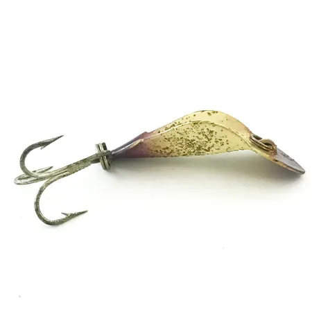 Vintage Buck Perry Spoonplug, 3/16oz White / Lilac (Purple) / Glitter fishing spoon #5592
