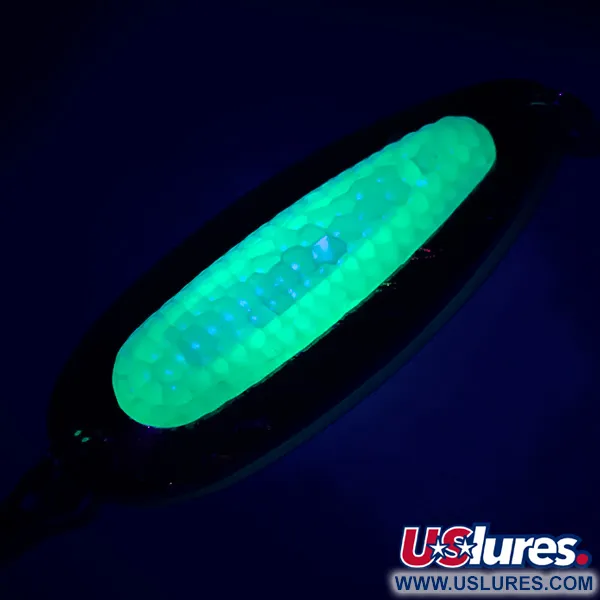 Vintage   Blue Fox Rattlin Pixee UV, 1/4oz Golden Herring / Green UV fishing spoon #5593