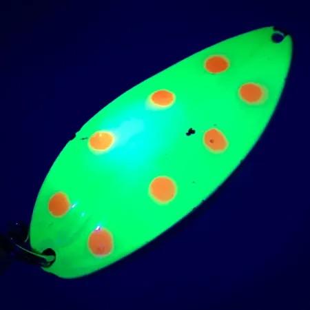 Vintage TODDCO Main liner UV, 3/4oz Yellow / Nickel fishing spoon #5595