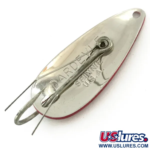 Vintage  Eppinger Weedless Dardevle Spinnie, 1/3oz Red / White / Nickel fishing spoon #5606