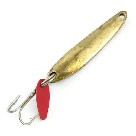 Vintage Bay de Noc Swedish pimple, 3/16oz Brass / Orange fishing spoon #5609