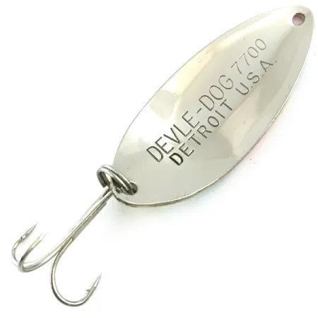 Vintage Eppinger Dardevle Devle Dog 7700, 1/2oz Rainbow Pearl / Nickel fishing spoon #5616