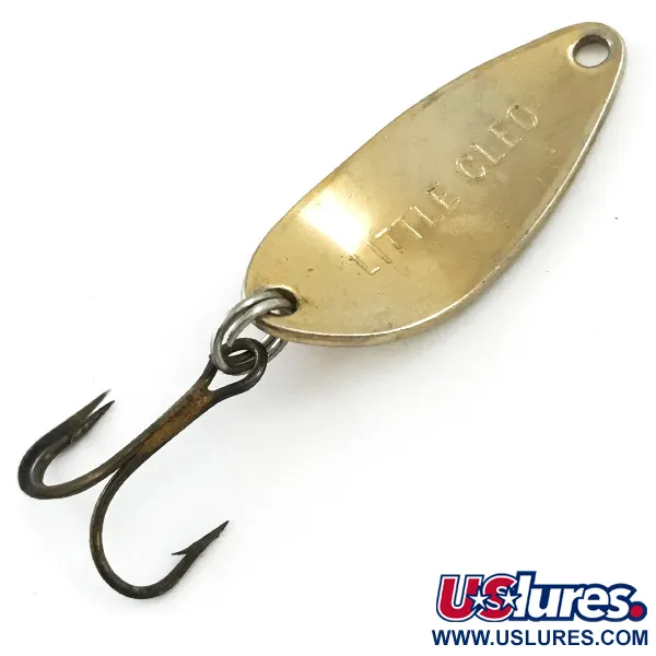 Vintage Seneca Little Cleo UV, 1/8oz Gold / Orange fishing spoon #5627