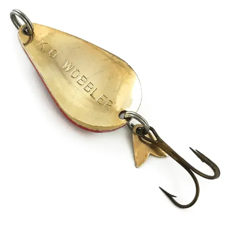 Vintage Acme K.O. Wobbler, 1/2oz Red / White / Gold fishing spoon #5628