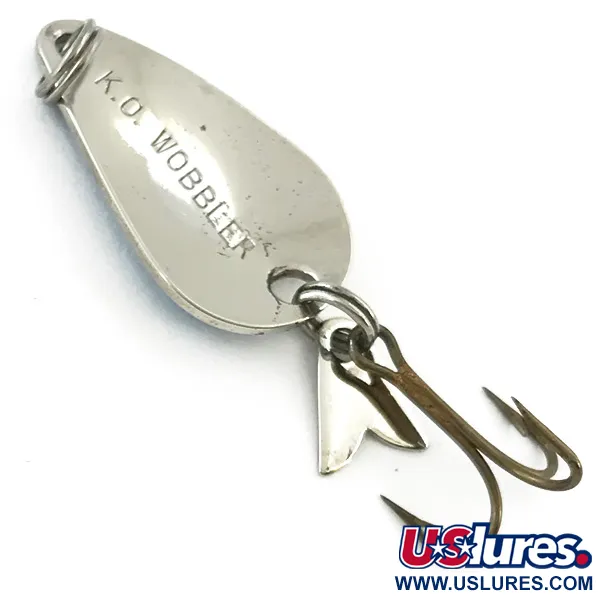 Vintage  Acme K.O. Wobbler, 1/8oz Nickel / Blue fishing spoon #5630