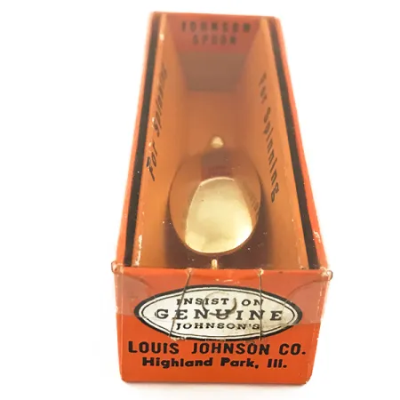 Vintage Weedless Johnson Silver Minnow 1960s, 1/3oz Gold  fishing spoon #5632