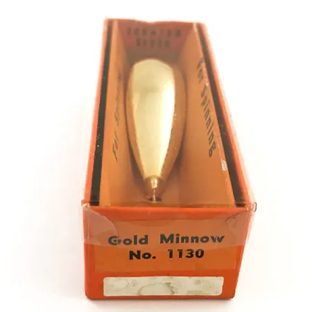 Vintage Weedless Johnson Silver Minnow 1960s, 1/3oz Gold  fishing spoon #5632