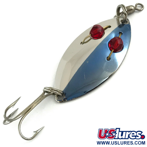 Vintage  Hofschneider Red Eye junior, 1/3oz Nickel / purple / Red Eyes fishing spoon #5641