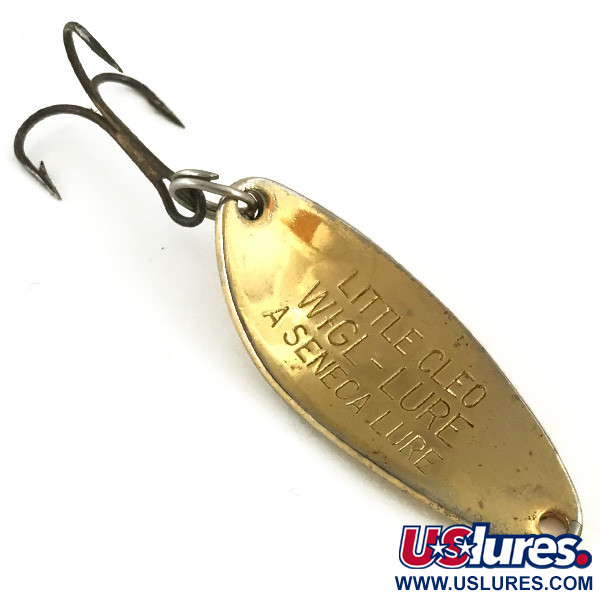 Vintage  Seneca Little Cleo, 1/4oz Gold / Orange fishing spoon #5648