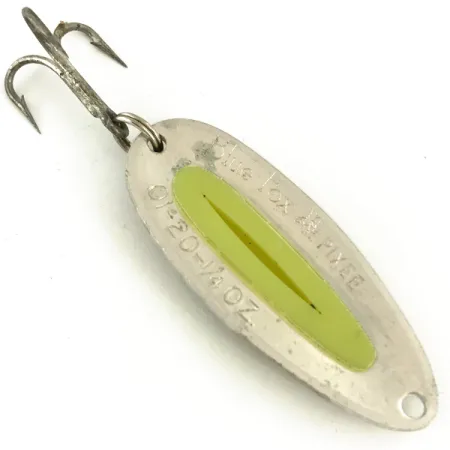 Vintage Blue Fox Pixee UV​, 1/4oz Hammered Nickel / Yellow fishing spoon #5651