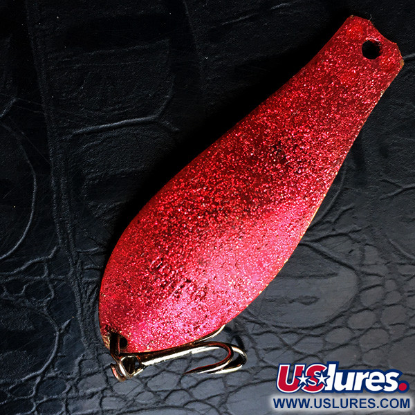 Vintage  Prescott Spinner Little Doctor 255, 1/4oz Red Glitter / Golden Glitter fishing spoon #5655