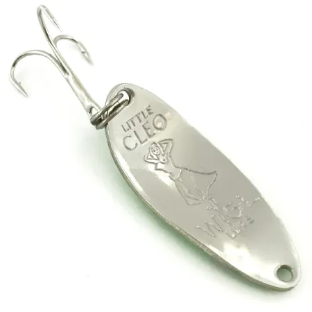 Vintage Seneca Little Cleo (Hula Girl), 1/3oz Green / Red / Nickel fishing spoon #5661