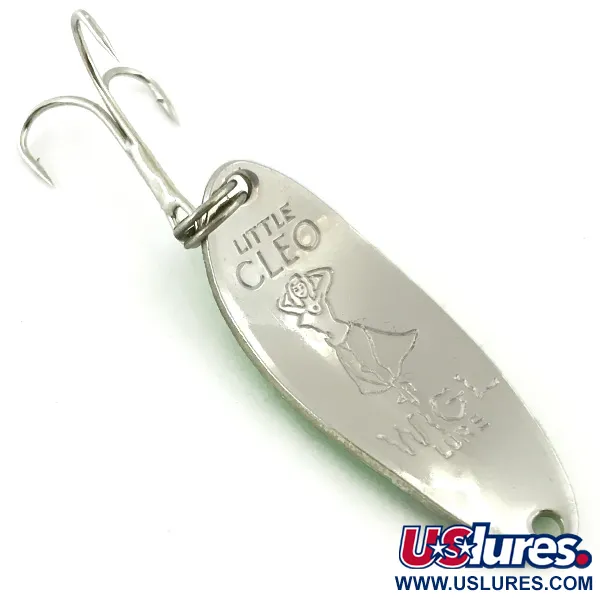 Vintage Seneca Little Cleo (Hula Girl), 1/3oz Green / Red / Nickel fishing spoon #5661