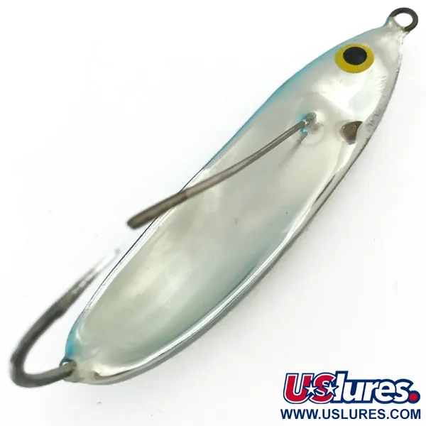Vintage Weedless Rapala Minnow Spoon, 1/3oz Light Blue Metallic fishing spoon #5665