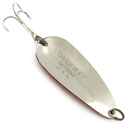 Vintage Eppinger Dardevle Dardevlet , 3/4oz Red / White / Nickel fishing spoon #5667