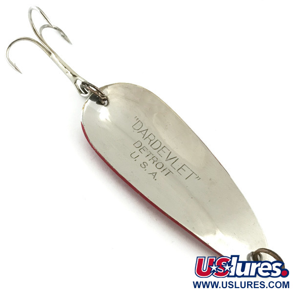 Vintage  Eppinger Dardevle Dardevlet , 3/4oz Red / White / Nickel fishing spoon #5667