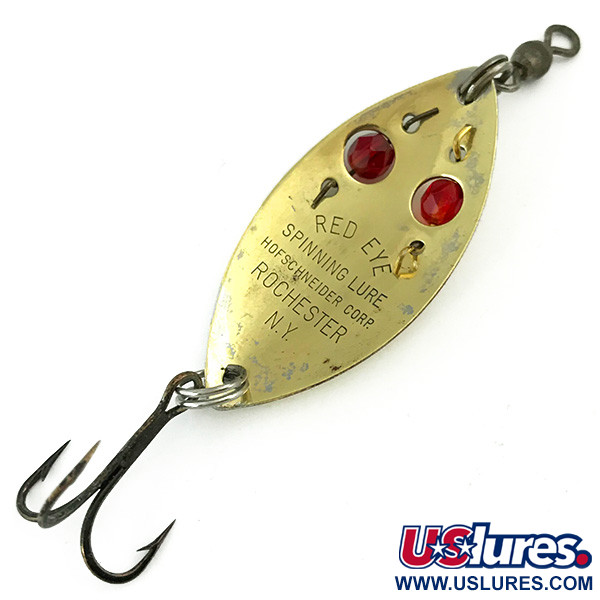 Vintage  Hofschneider RED EYE, 1/4oz Gold fishing spoon #5669