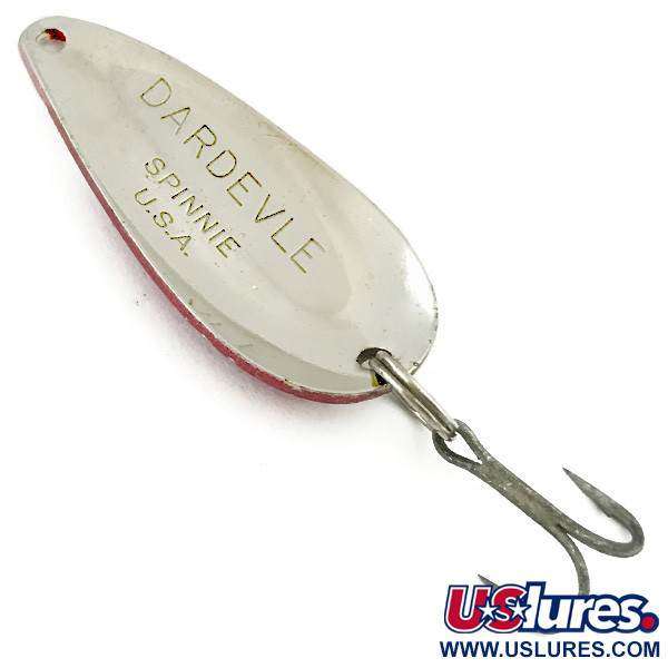 Vintage  Eppinger Dardevle Spinnie, 1/3oz Red / White / Nickel fishing spoon #5671