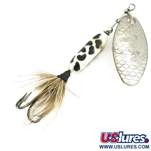 Vintage  Yakima Bait Worden’s Original Rooster Tail 2, 1/8oz Silver spinning lure #5672