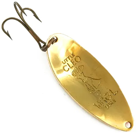 Vintage Seneca Little Cleo (Hula Girl), 1/2oz Gold / Orange fishing spoon #5674