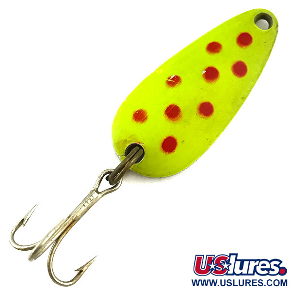Vintage   Nebco Tor-P-Do 1 UV, 1/3oz Yellow / Red / Nickel fishing spoon #5676