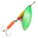 Vintage   Mepps Aglia Long 3 UV, 2/5oz Silver / Green UV Glow in UV light, Fluorescent spinning lure #5684