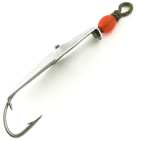 Vintage James E. Clark  Clark Spoon, 3/16oz Nickel / Red fishing spoon #5685