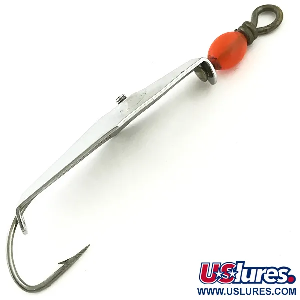 Vintage James E. Clark  Clark Spoon, 3/16oz Nickel / Red fishing spoon #5685