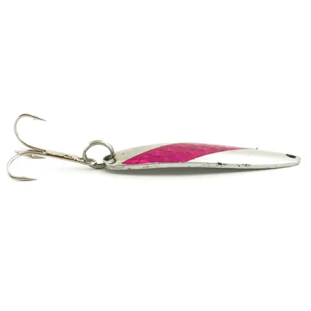 Vintage Gator, 3/5oz Nickel / Pink Hologram with Blue Tint fishing spoon #5688