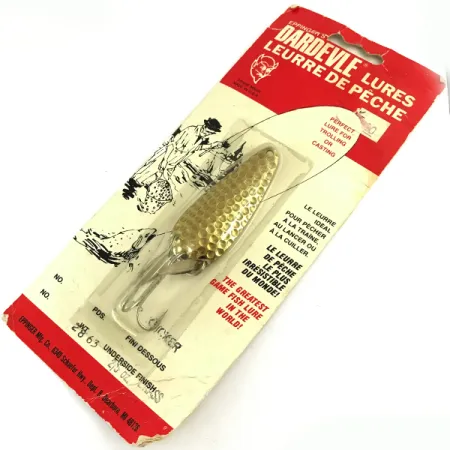 Eppinger Dardevle Imp Klicker, 2/5oz Hammered Brass fishing spoon #5699