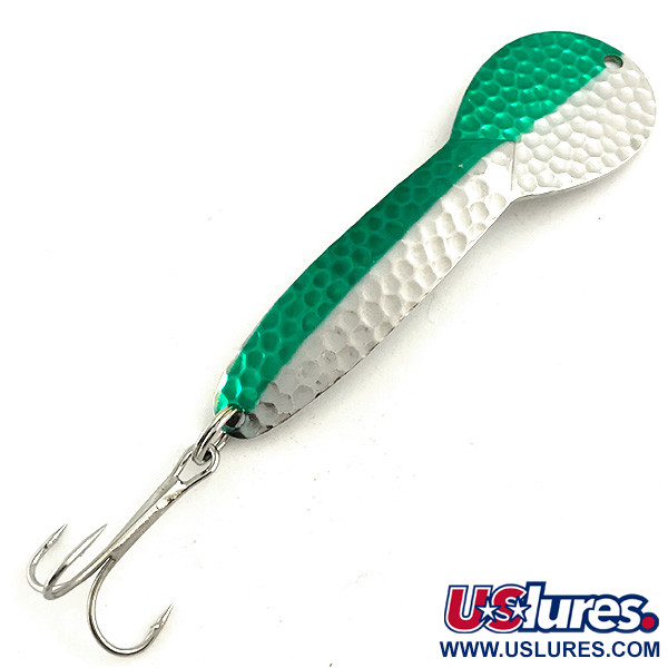  Acme Dazzler #4, 2/3oz Hammered Nickel / Green fishing spoon #5700