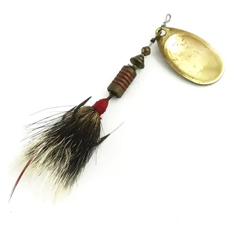 Vintage Mepps Aglia 3 dressed (squirrel tail), 1/4oz Gold spinning lure #5705