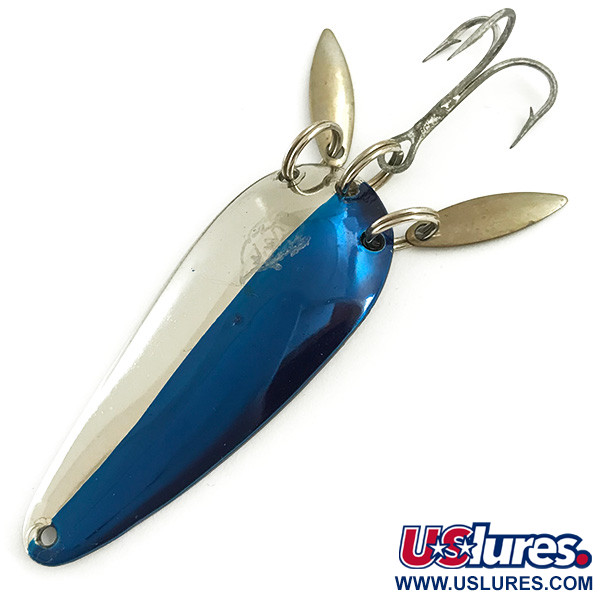 Vintage  Eppinger Dardevle Imp Klicker, 2/5oz Nickel / Blue fishing spoon #5711